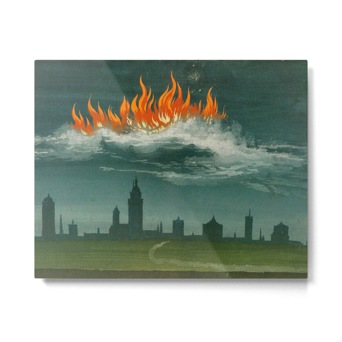Heavenly fire over Augsburg  Augsburger Wunderzeichenbuch Himmelsfeuer uber Augsburg Metal Print Gallery Image 1