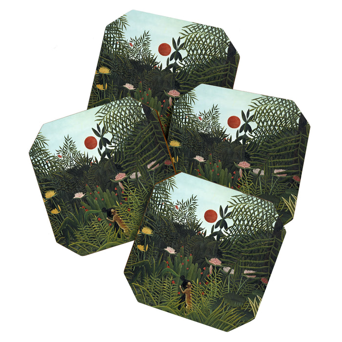 Henri Rousseau Virgin forest at setting sun Coaster Gallery Image 1