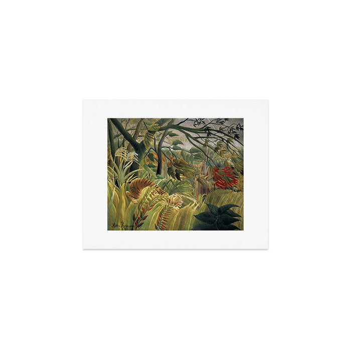 Henri Rousseau's Tiger in a Tropical Storm (1891) famous painting. Art Print Gallery Image 1