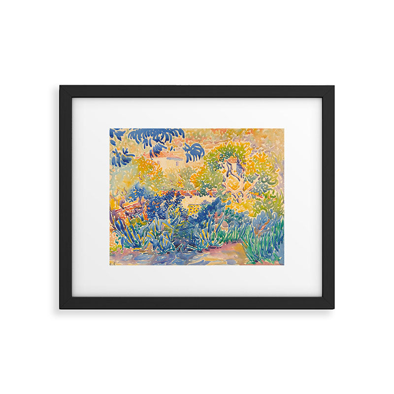 Henri-Edmond Cross Neo-Impressionism Pointillism The Artist's Garden at St. Clair Watercolor Paintin Framed Art Print Gallery Image 5