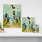 Hippocampus - Hashime Murayama - 1920 Seahorse Illustration Marine Life Canvas Print Gallery Image 3