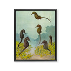 Hippocampus - Hashime Murayama - 1920 Seahorse Illustration Marine Life Framed Canvas Print Gallery Image 6