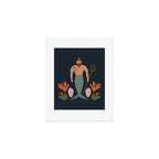 Hipster Mermaid Merman With Tattoos Poseidon King Of The Sea Midcentury Modern Cool Magical Mystical Abstract Art Bohemian Boho Style Trendy  Art Print Gallery Image 1