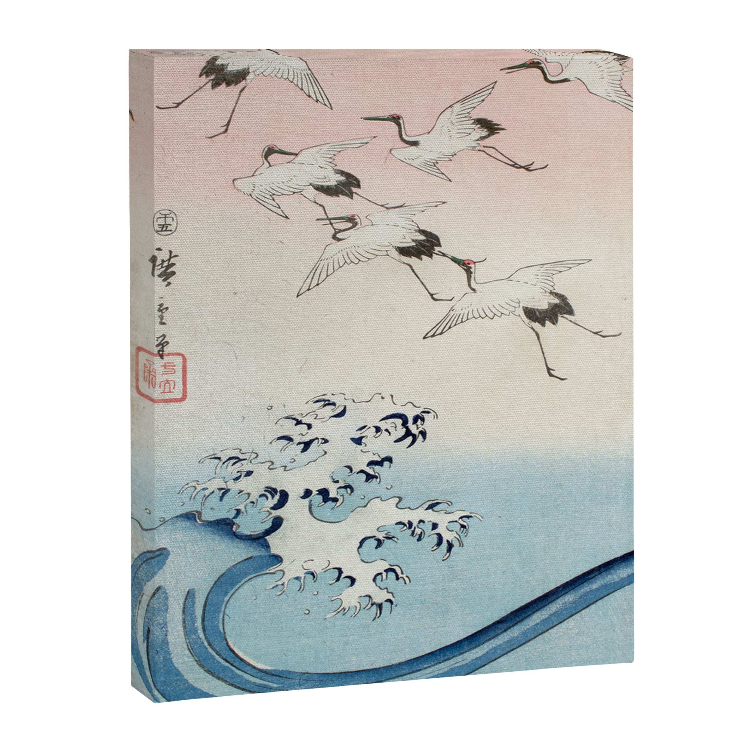 Hiroshige Cranes Flying over Waves  Canvas Print Gallery Image 6