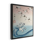 Hiroshige Cranes Flying over Waves  Framed Canvas Print Gallery Image 2