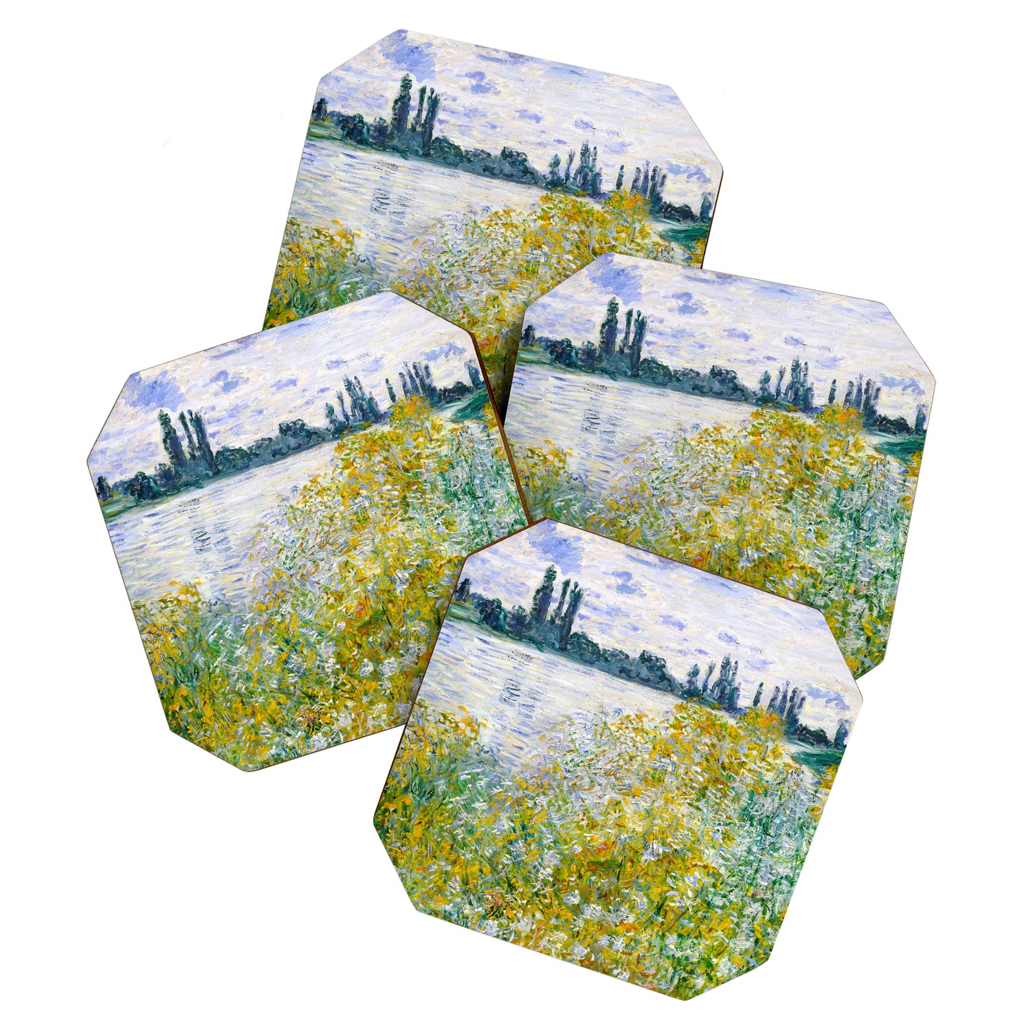 IÌle aux Fleurs near VeÌtheuil (1880) by Claude Monet Coaster Gallery Image 1
