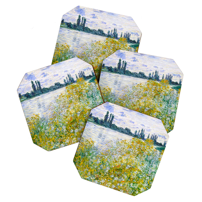 IÌle aux Fleurs near VeÌtheuil (1880) by Claude Monet Coaster Gallery Image 1