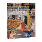 -India, Mughal, Reign of Akbar, 16th century - Page from Tales of a Parrot (Tuti-nama)- Eighth night- The deceitful wife a - 1962 Canvas Print Gallery Image 6
