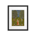 Indian Miniature Painted Illustration Princess In the Peacock Garden Floral Pose Framed Art Print Gallery Image 6