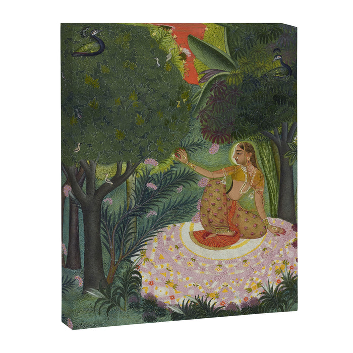 Indian Princess In Bird Garden Canvas Print Gallery Image 1