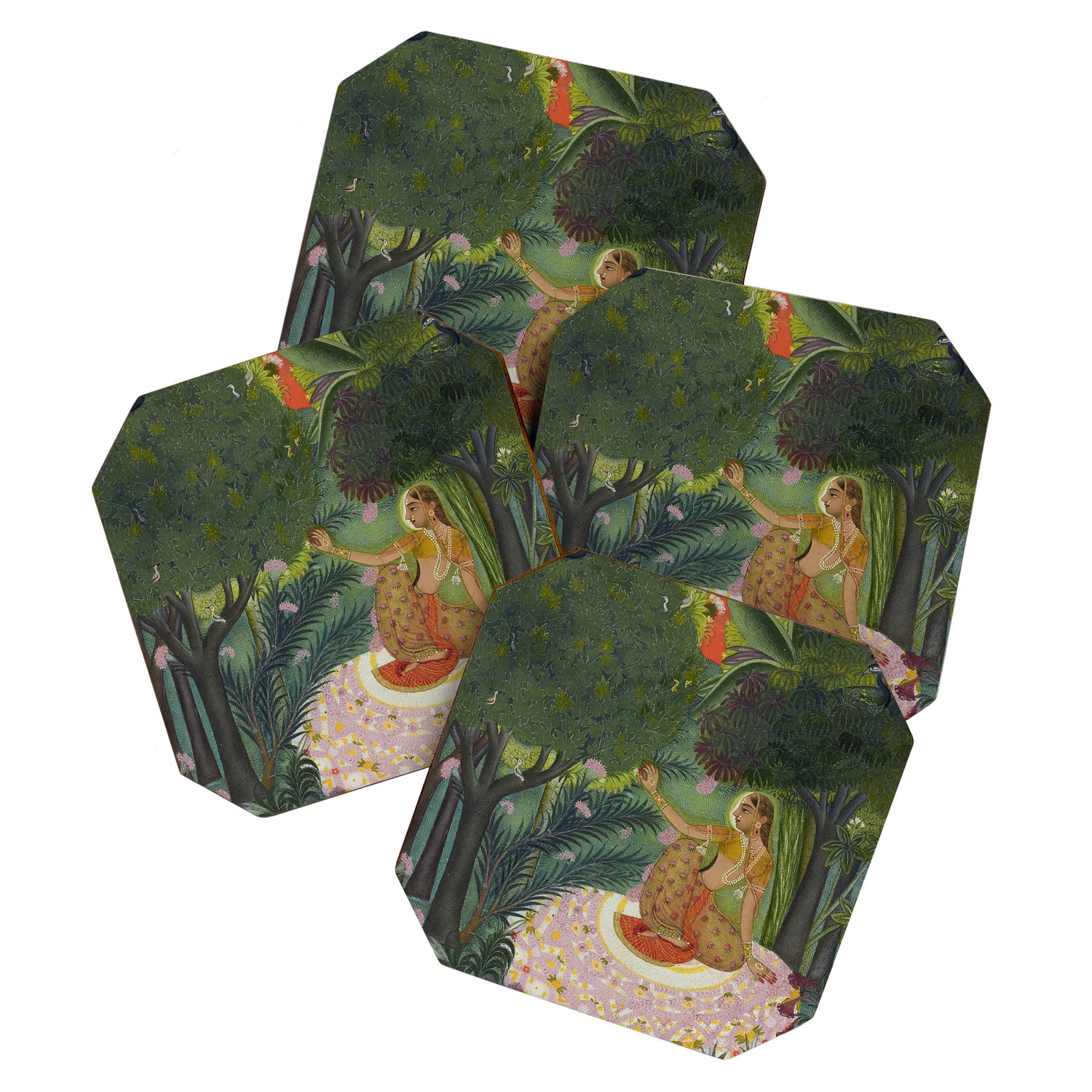 Indian Princess In Bird Garden Coaster Gallery Image 1