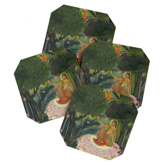 Indian Princess In Bird Garden Coaster Gallery Image 1