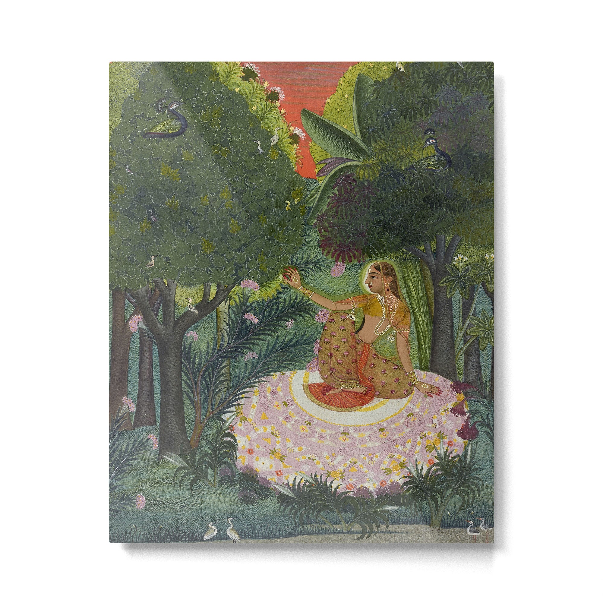Indian Princess In Bird Garden Metal Print Gallery Image 4