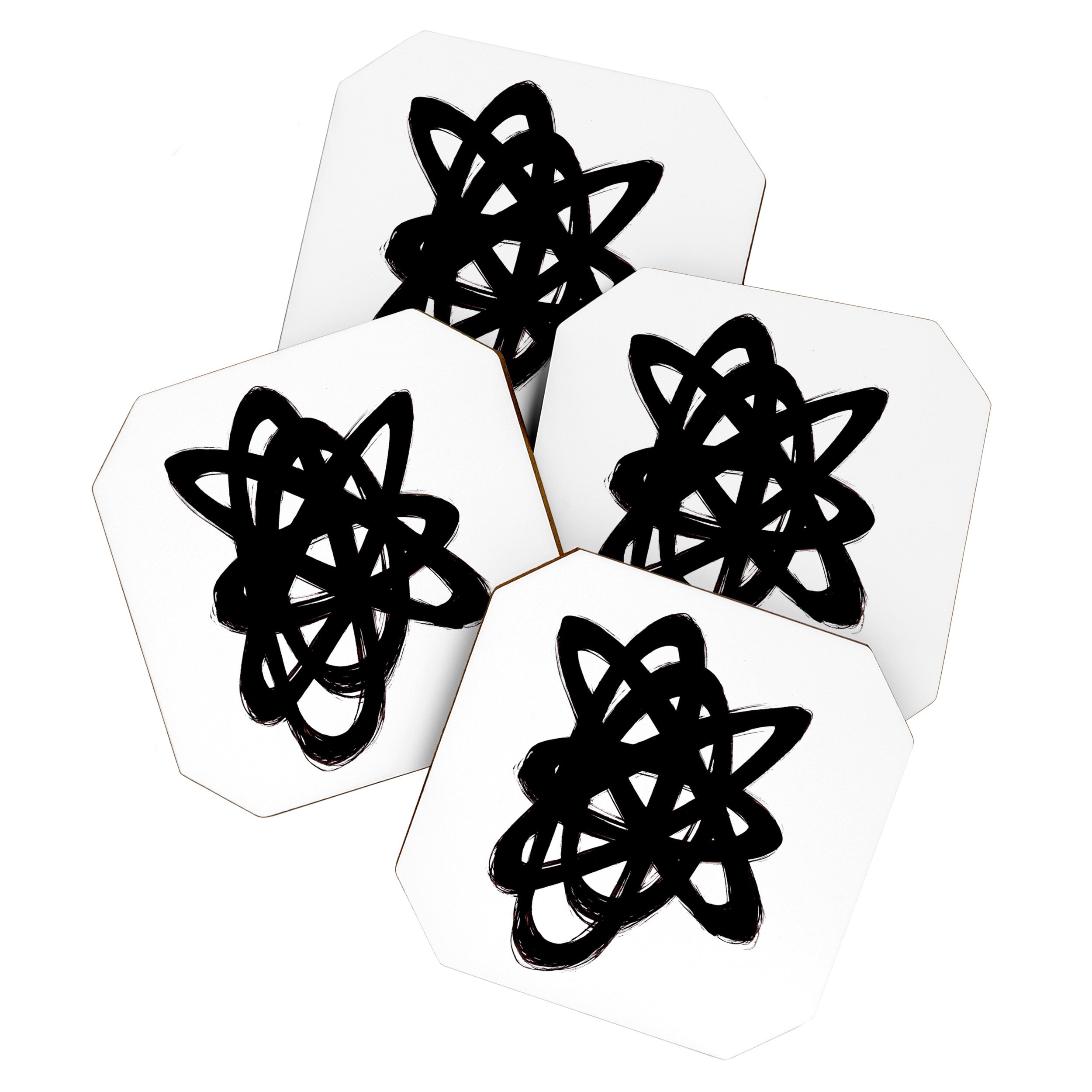 Ink Confusion White Background Coaster Gallery Image 1