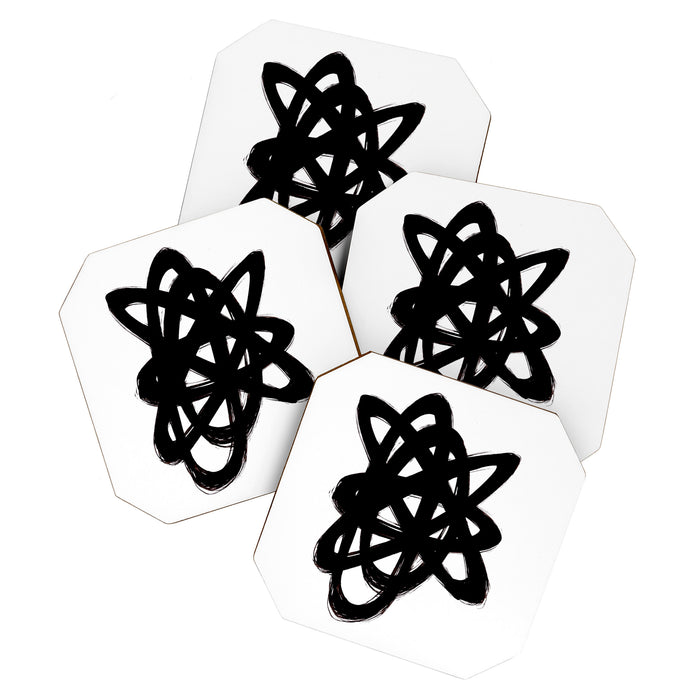 Ink Confusion White Background Coaster Gallery Image 1