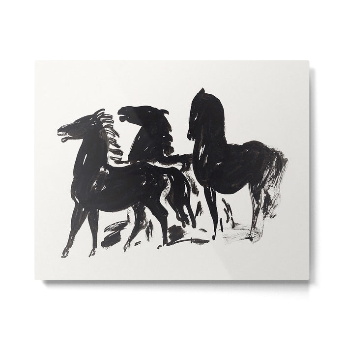 Ink Horses  Metal Print Gallery Image 1
