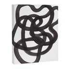 'Ink Memories' Minimalist Ink Line Drawing Abstract Black Brush Strokes Modern Funky Maze by Ejaaz Haniff Canvas Print Gallery Image 6