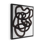'Ink Memories' Minimalist Ink Line Drawing Abstract Black Brush Strokes Modern Funky Maze by Ejaaz Haniff Framed Canvas Print Gallery Image 2