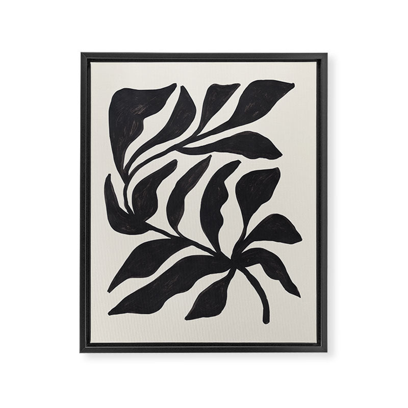 Ink Palm Plant Fossil Framed Canvas Print Gallery Image 6