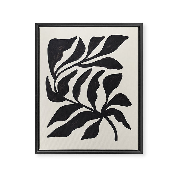 Ink Palm Plant Fossil Framed Canvas Print Gallery Image 1