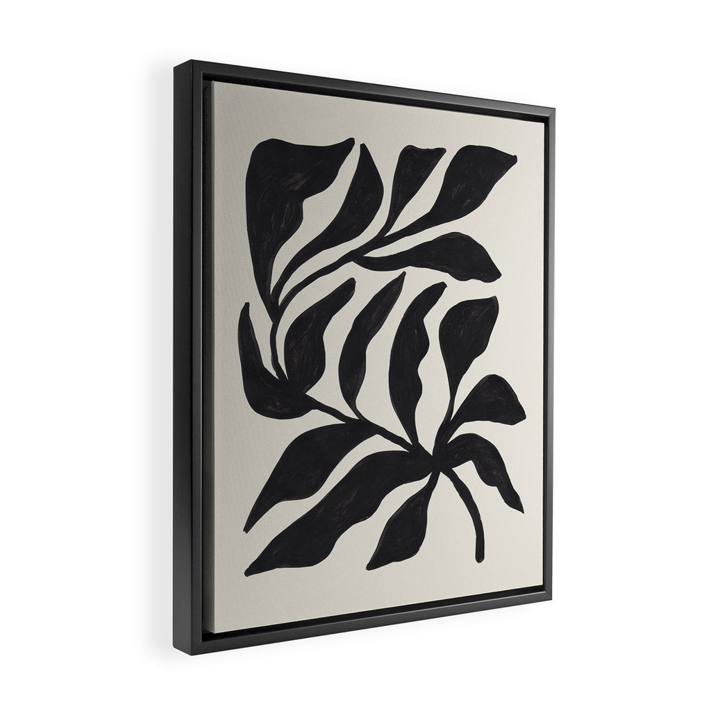 Ink Palm Plant Fossil Framed Canvas Print Gallery Image 2
