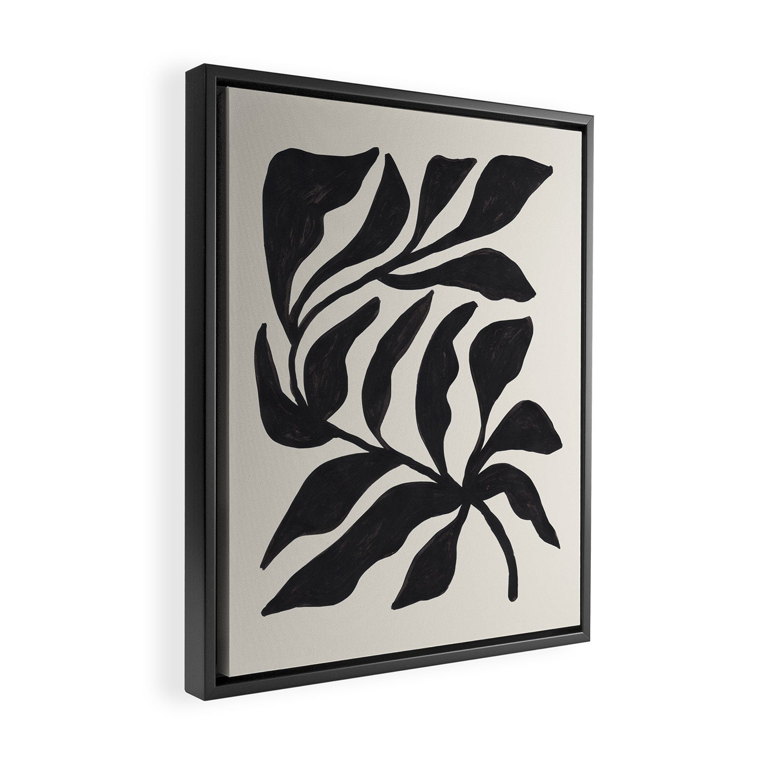 Ink Palm Plant Fossil Framed Canvas Print Gallery Image 2