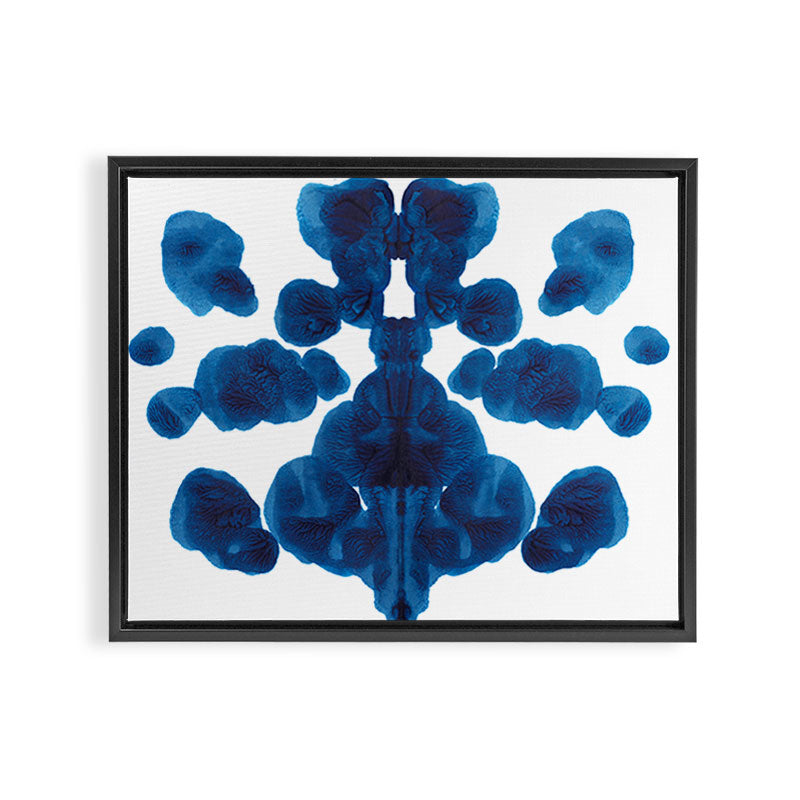 Inkblot Bunny Blue Inkblot Rorschach Test Framed Canvas Print Gallery Image 2
