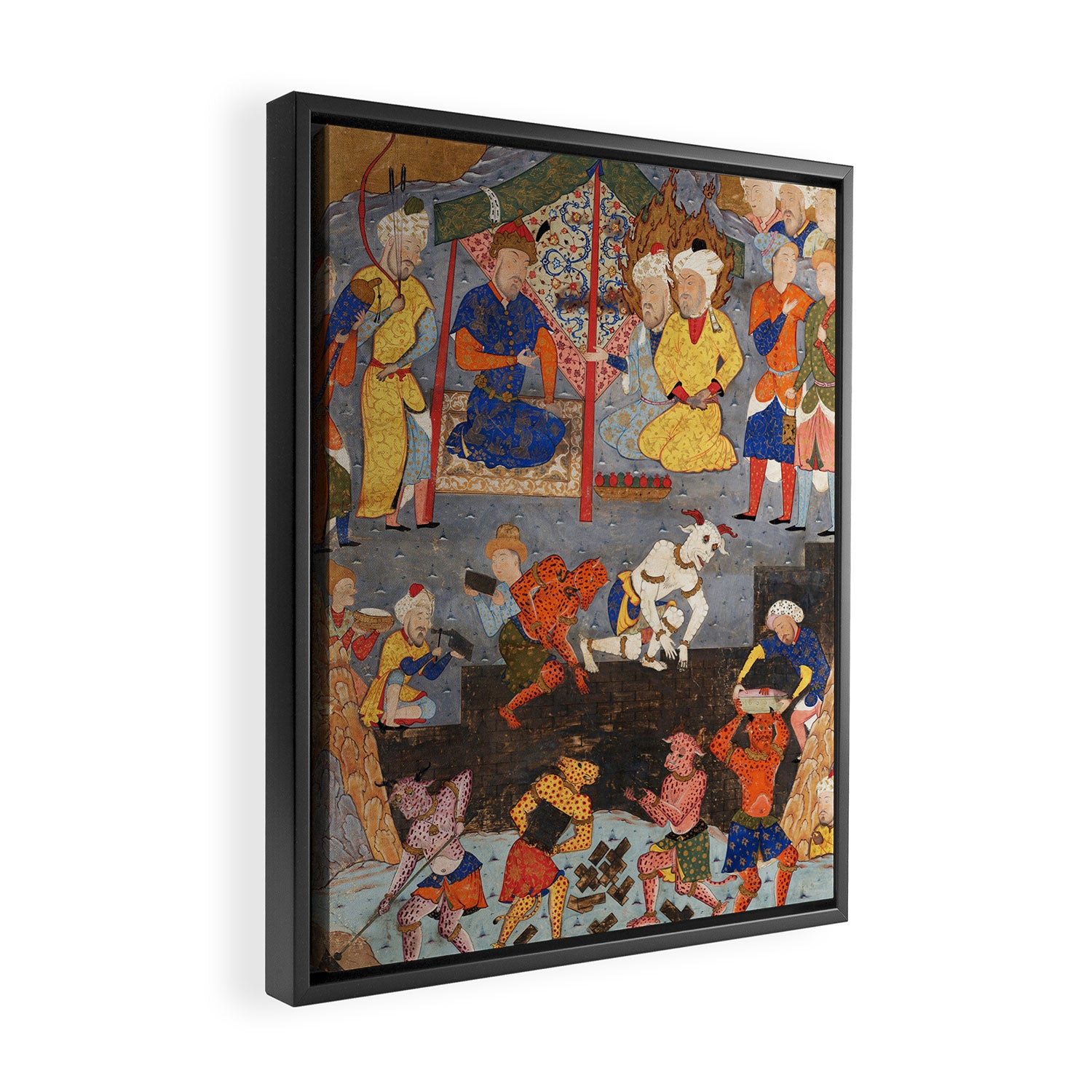 Iskandar (Alexander) builds a wall against Gog and Magog Islamic Antique Art Framed Canvas Print Gallery Image 2