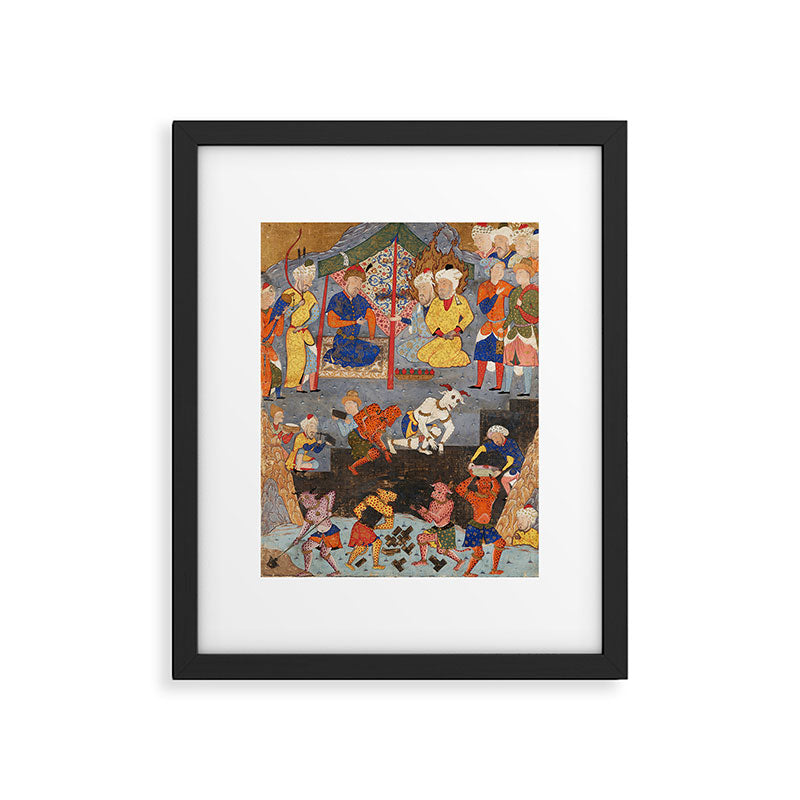 Iskandar (Alexander) builds a wall against Gog and Magog Islamic Antique Art Framed Art Print Gallery Image 5