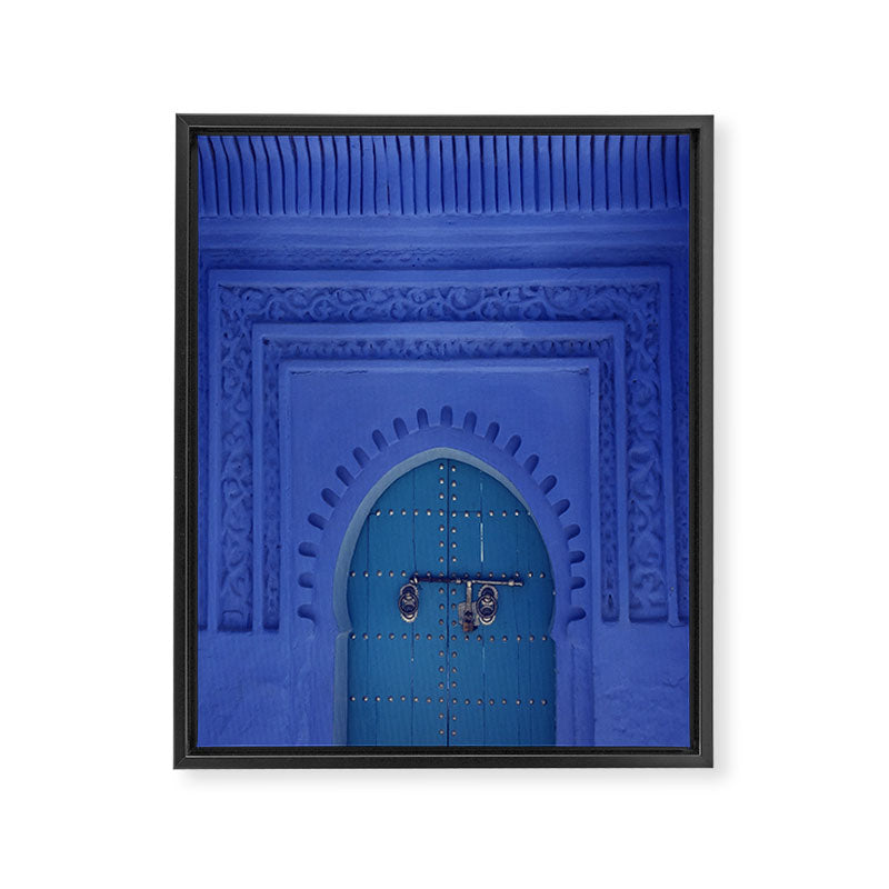 Islamic Architecture Blue Turquoise Secret Doorway Beautiful Engravings Framed Canvas Print Gallery Image 6