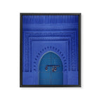 Islamic Architecture Blue Turquoise Secret Doorway Beautiful Engravings Framed Canvas Print Gallery Image 6