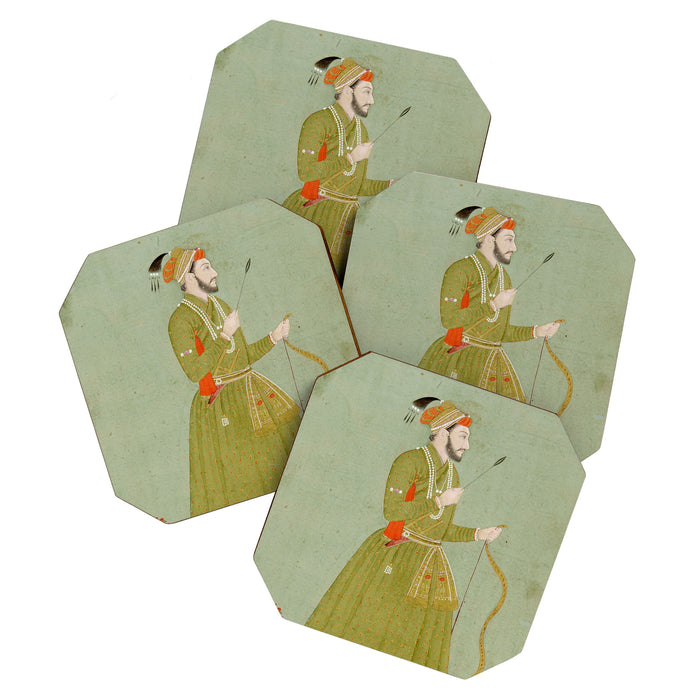 Jahangir's Son Antique Indian Miniature Painted Illustration Coaster Gallery Image 1