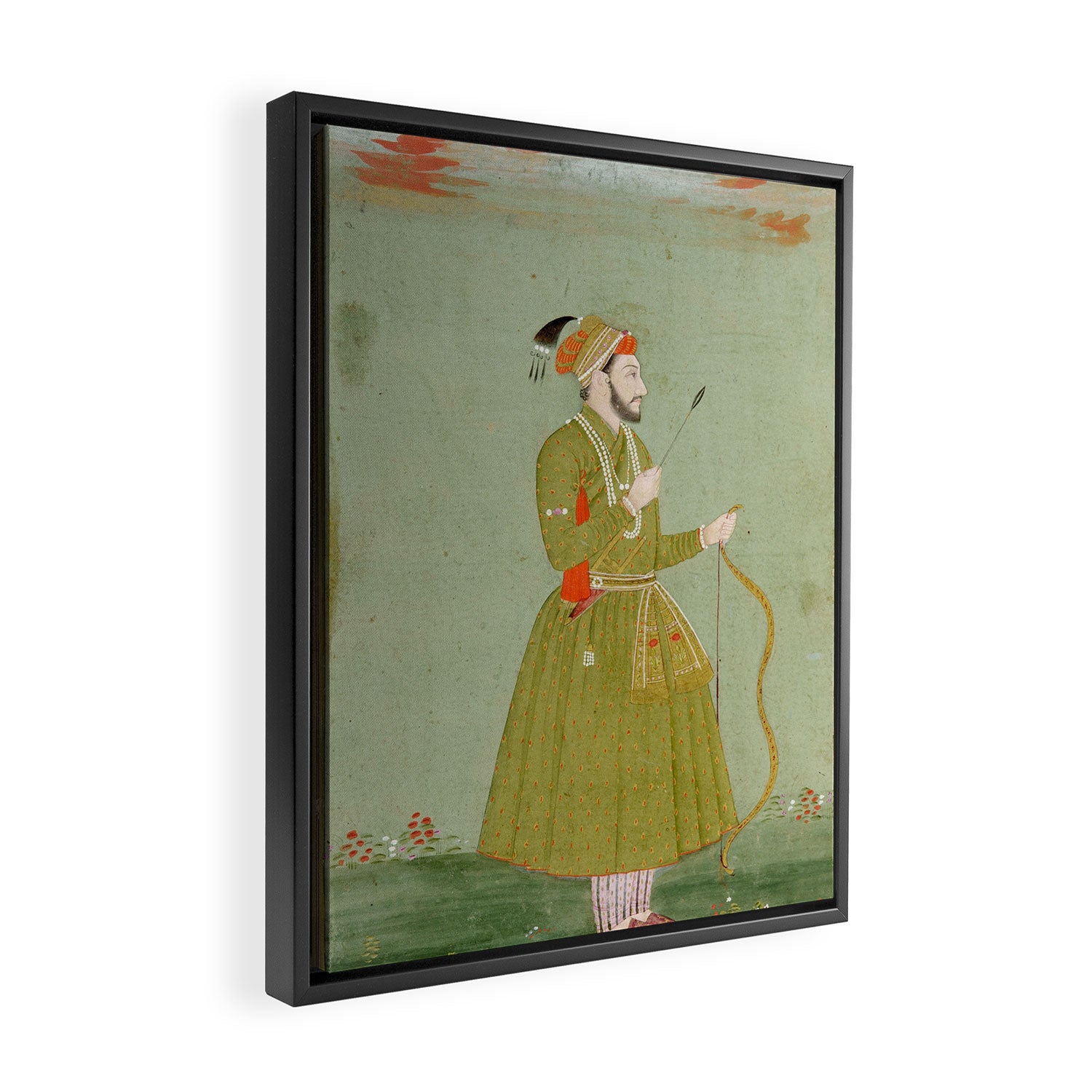 Jahangir's Son Antique Indian Miniature Painted Illustration Framed Canvas Print Gallery Image 2