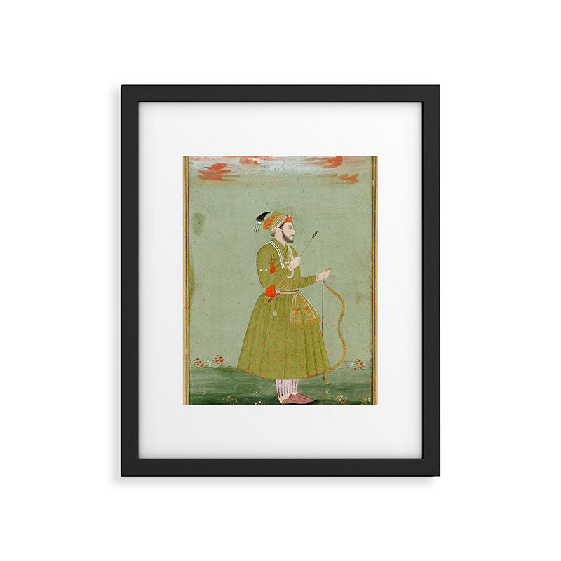 Jahangir's Son Antique Indian Miniature Painted Illustration Framed Art Print Gallery Image 5