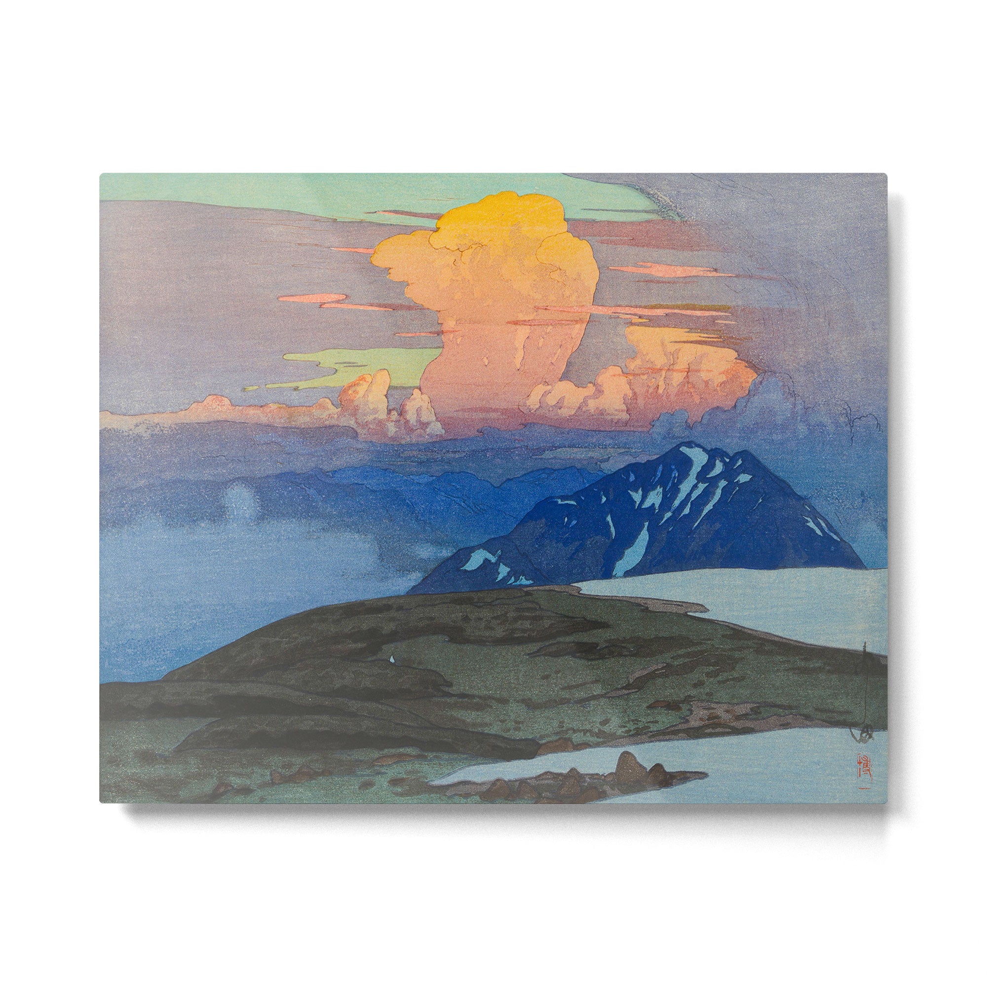 Japan Alps Vintage Beautiful Japanese Woodblock Print Hiroshi Yoshida Landscape Metal Print Gallery Image 4