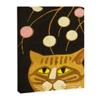 Japanese Cat Cubism Woodblock Print Cherry Blossom Midcentury Modern Canvas Print Gallery Image 6