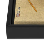 Japanese Woodblock Print Cat Lantern Playful Vintage Art Framed Canvas Print Gallery Image 3