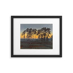 Japanese Woodblock Print Morning Sunrise Farm Tree Silhouette Framed Art Print Gallery Image 5