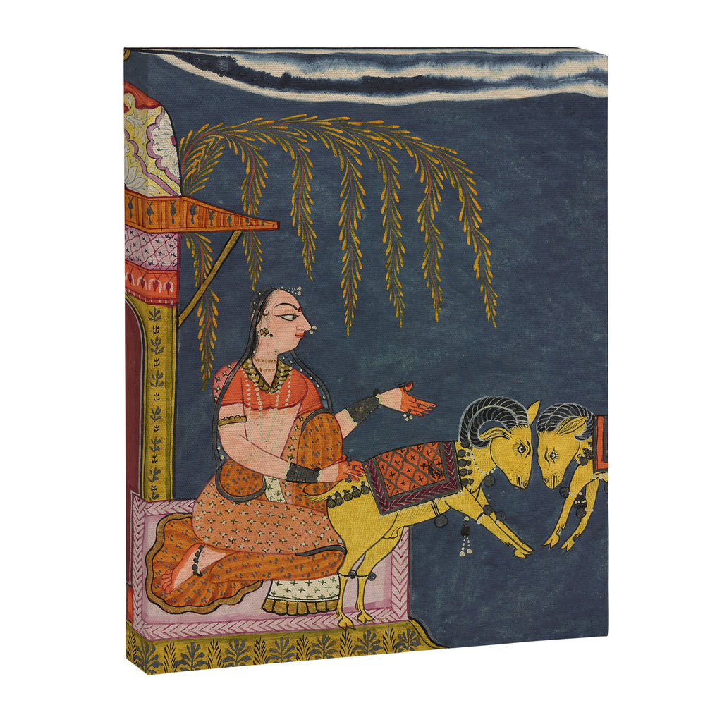 Kaccheli Ragini, from a Ragamala Antique Indian Painted Illustration  Canvas Print Gallery Image 8
