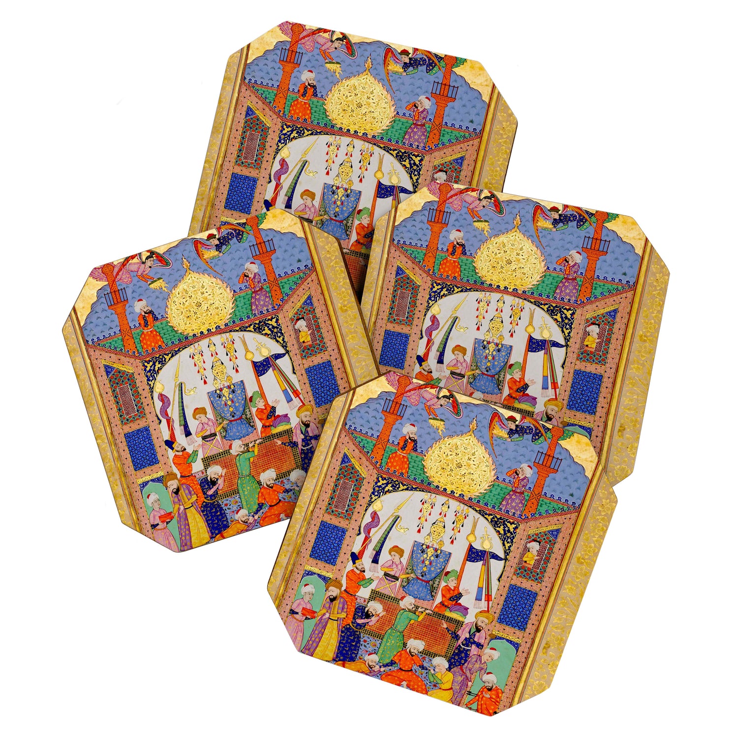  Karkhi, porter at the tomb of Imam Riza, being honoured Islamic Antique Art  Coaster Gallery Image 1