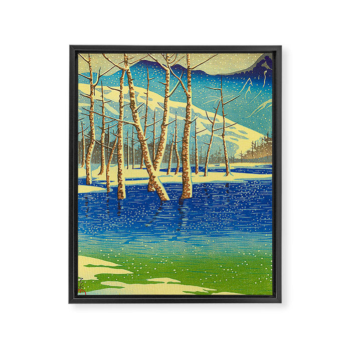 Kawase Hasui Vintage Japanese Woodblock Print Framed Canvas Print Gallery Image 1