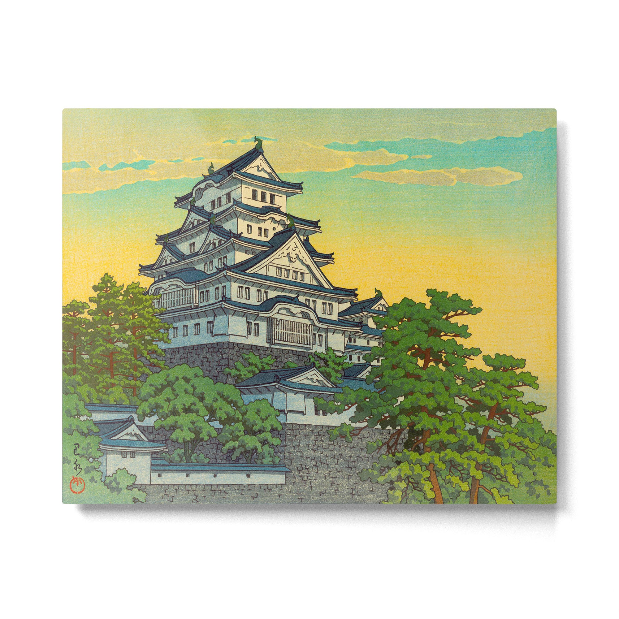 Kawase Hasui Vintage Japanese Woodblock Print Himeji Castle Metal Print Gallery Image 4
