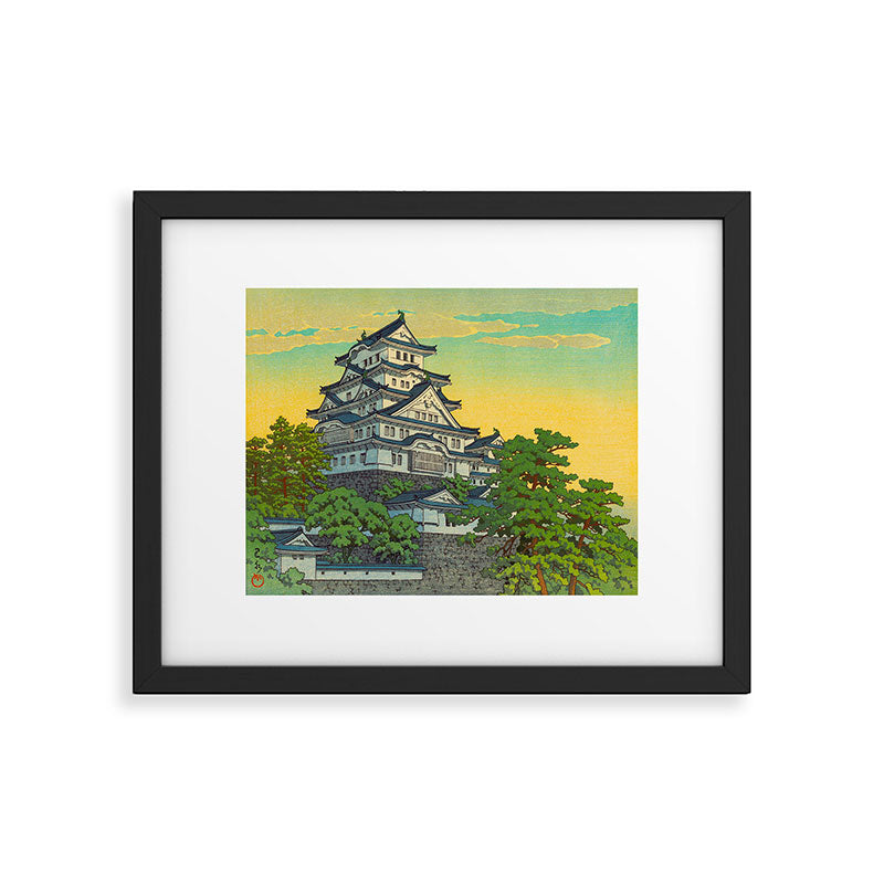 Kawase Hasui Vintage Japanese Woodblock Print Himeji Castle Framed Art Print Gallery Image 5