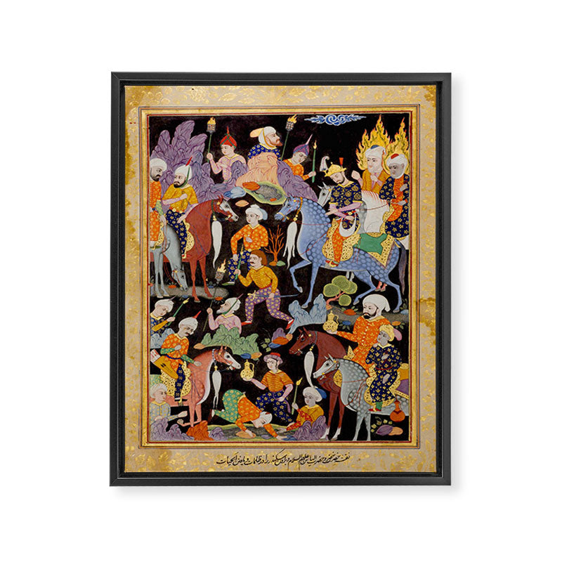 Khidr and Elias discovering the water of life, watched by Alexander Antique Islamic Art  Framed Canvas Print Gallery Image 6