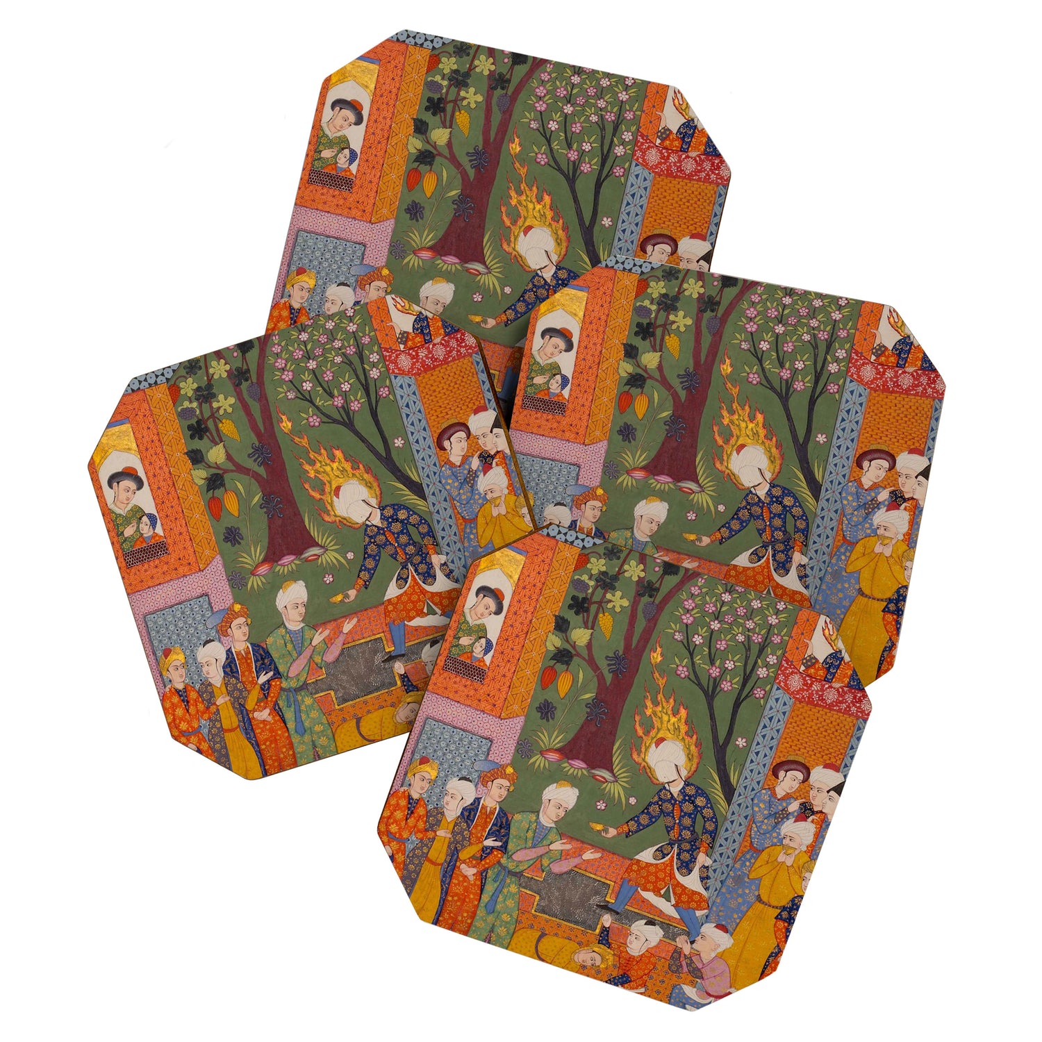 Khidr giving cups of the water of immortality to the inhabitants of Paradise Islamic Antique Art Coaster Gallery Image 1