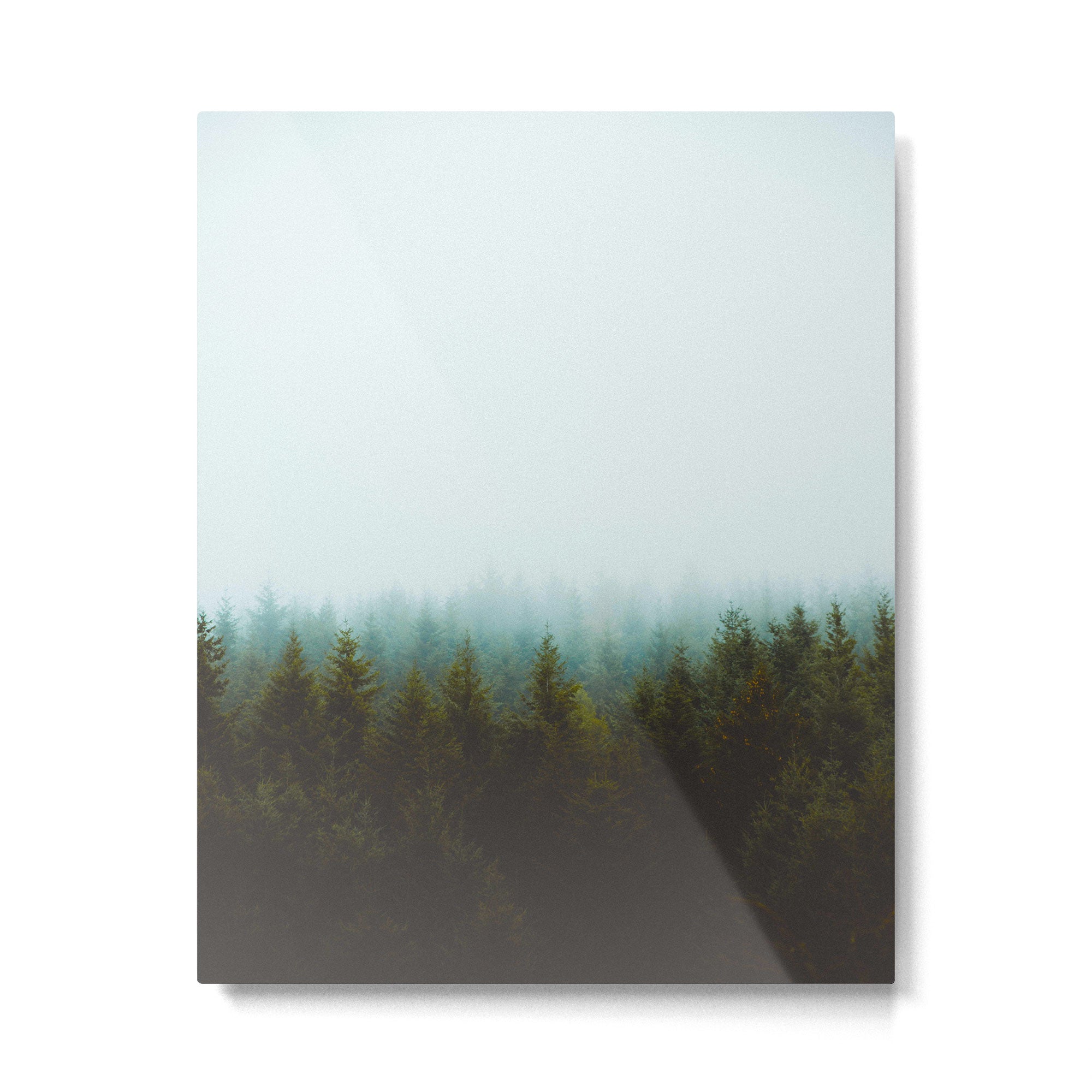 Landscape Pine Forest Green Evergreen Trees Minimalist Simple Landscape Metal Print Gallery Image 4