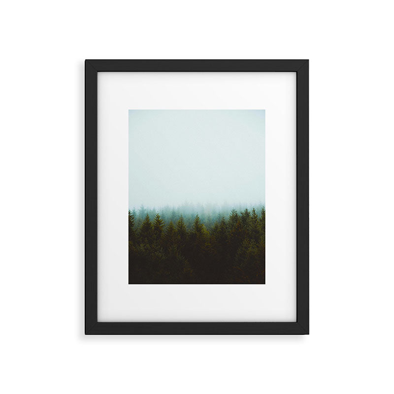 Landscape Pine Forest Green Evergreen Trees Minimalist Simple Landscape Framed Art Print Gallery Image 5