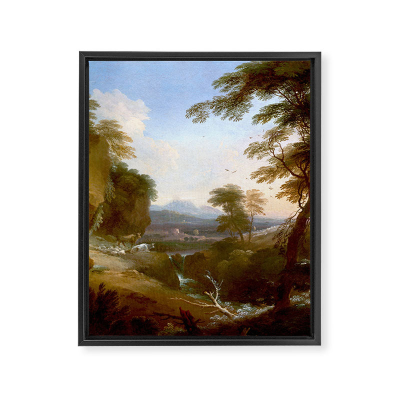 Landscape with Distant Mountains by Adriaen Van Diest Landscape Oil Painting Framed Canvas Print Gallery Image 8