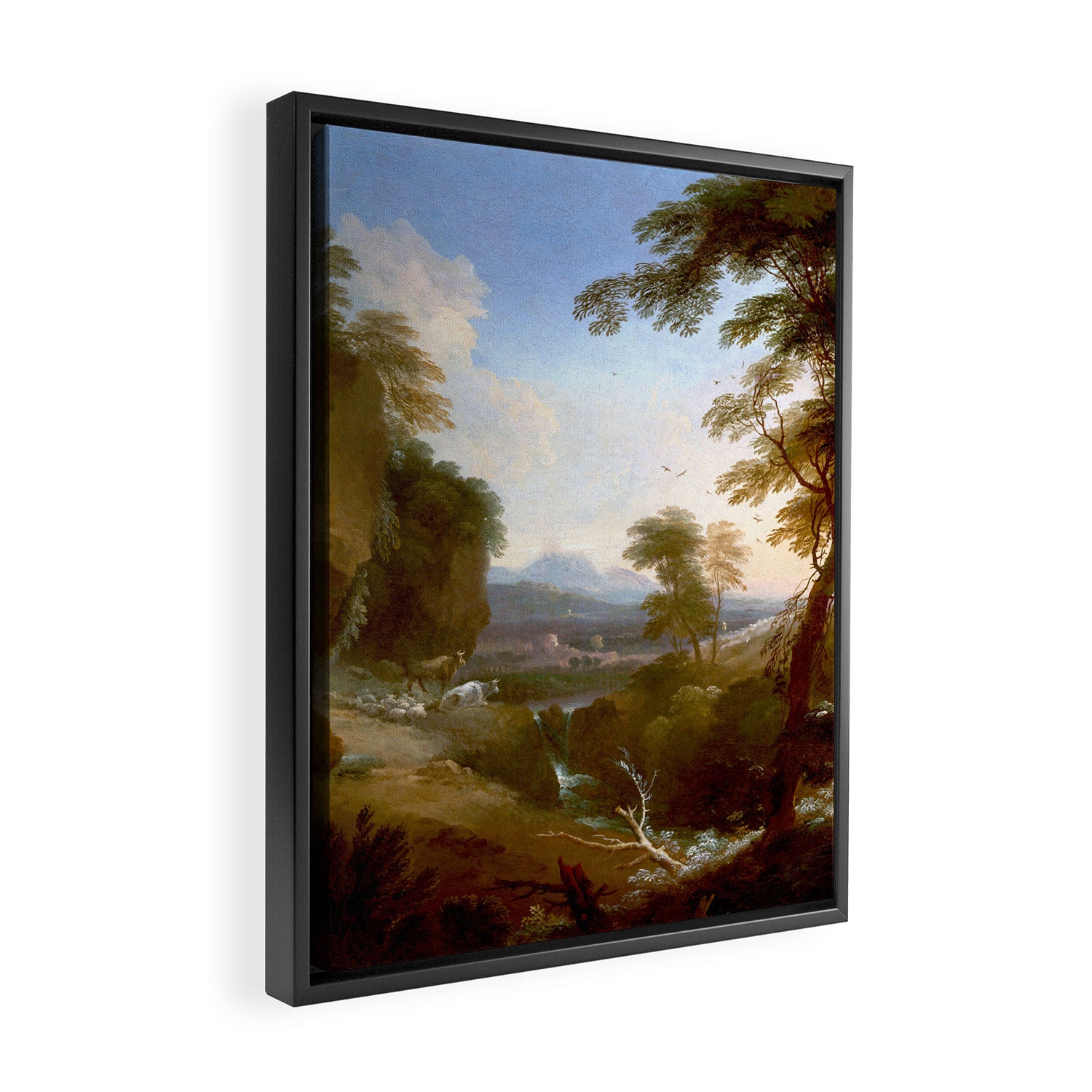 Landscape with Distant Mountains by Adriaen Van Diest Landscape Oil Painting Framed Canvas Print Gallery Image 2