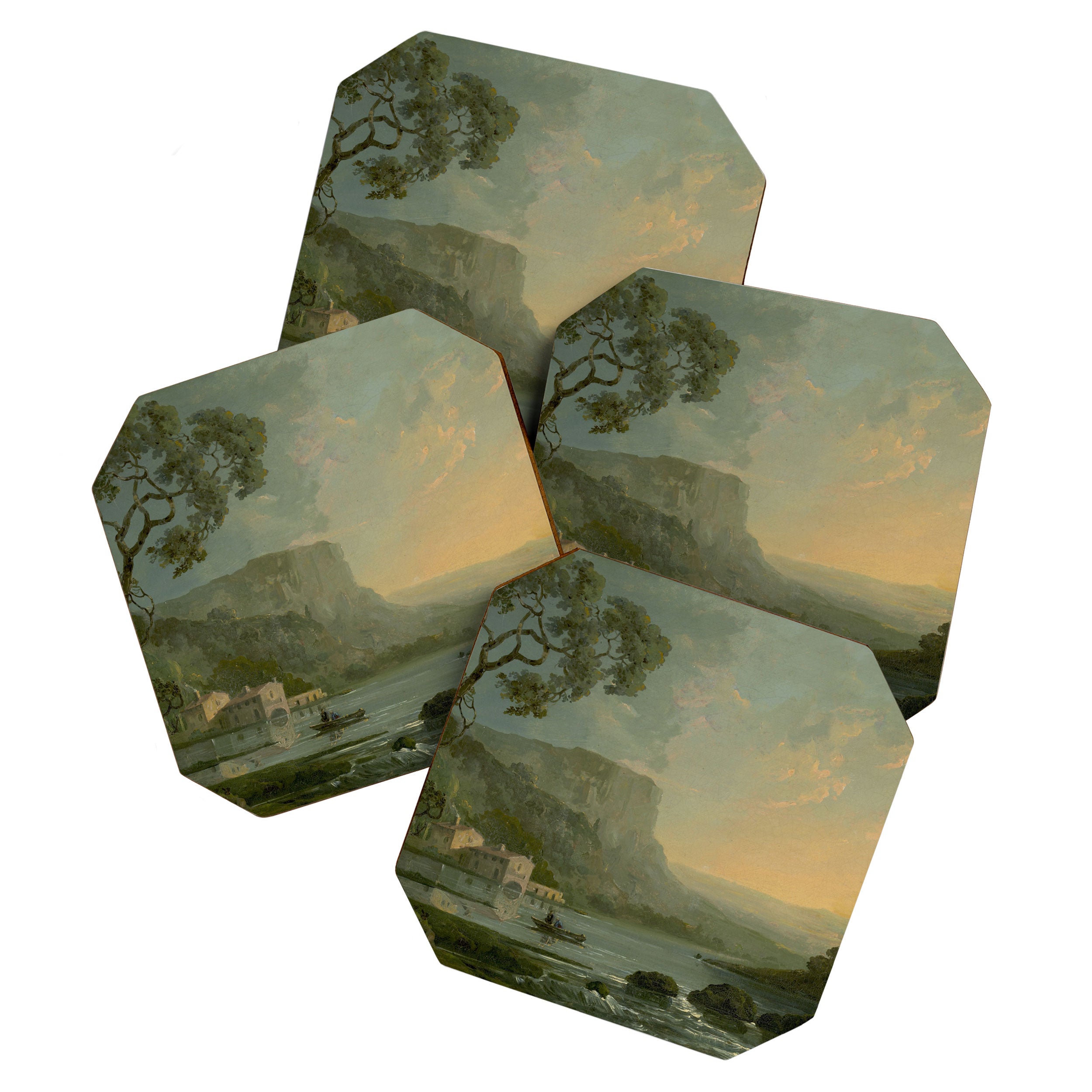 Landscape with Fishermen on a Lake by William Hodges Coaster Gallery Image 1